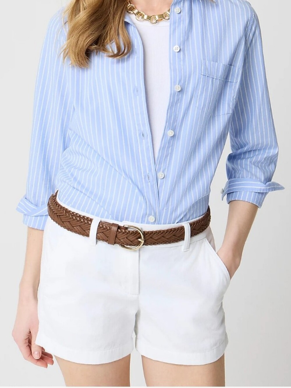 NWT J. Crew White Classic Chino Shorts Size 6
